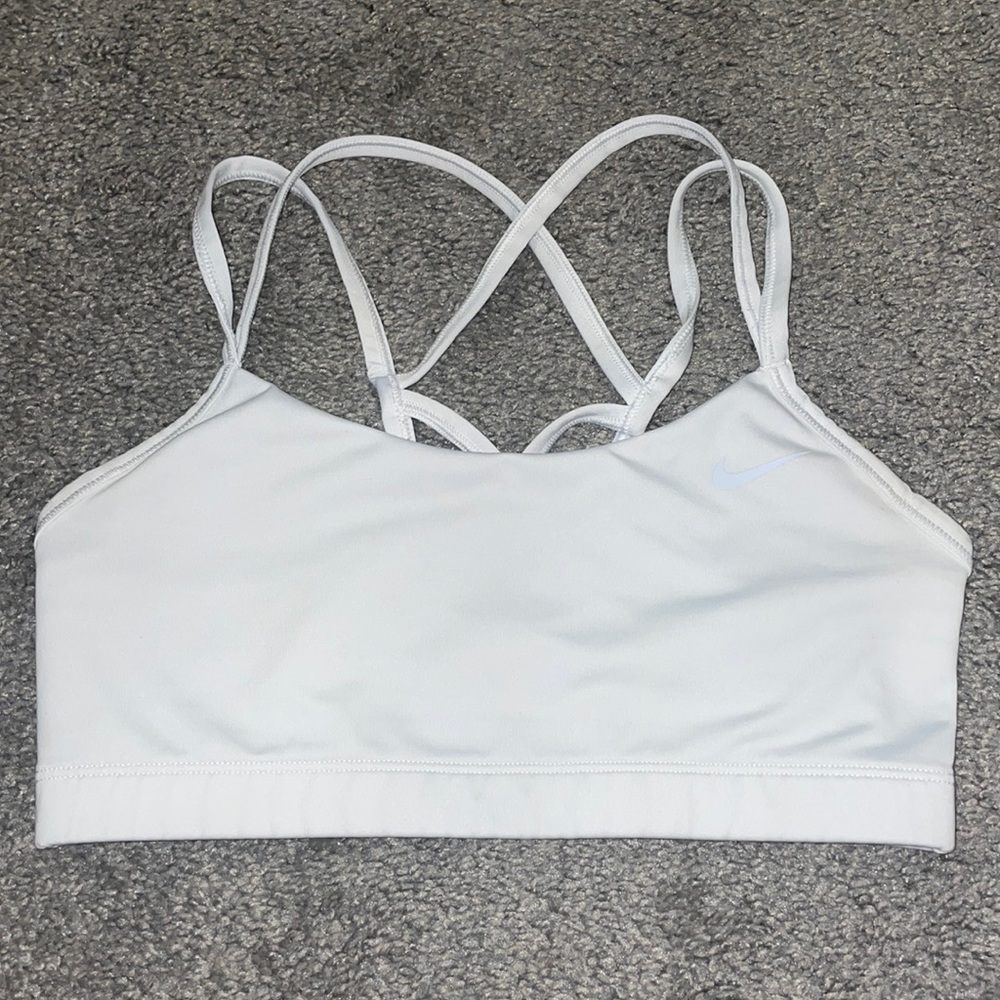 White Nike sports bra